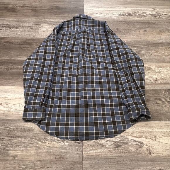 Brooks Brothers Blue Black Mens M Madison Cotton Flannel Plaid Button Down Shirt - Picture 4 of 9